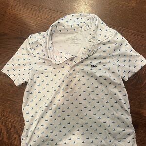 Vineyard Vines Kids' Polo with Blue Sailboat Pattern 2T